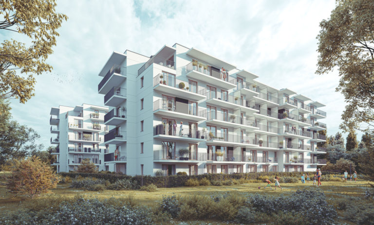 Wizualizacja kompleksu Apartamentów Zasole